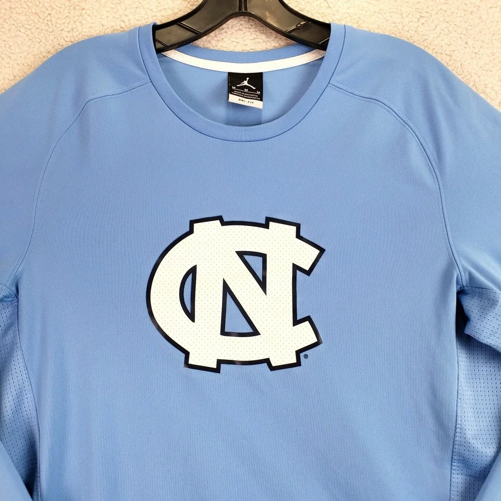 UNC Jordan Shooting Shirt Mens M Blue NCAA Basketball Training Top Elite Dri-FIT